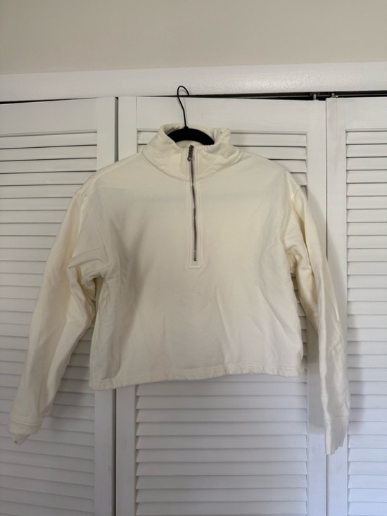 girlfriend collective Tops - girlfriend collective Cream Half-Zip Sweatshirt